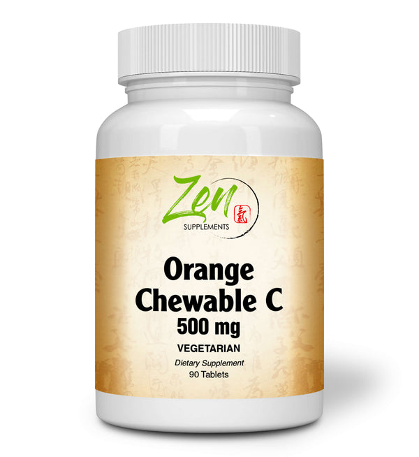 Zen Supplements - Chewable C-500 Orange Flavored Vitamin C with Bioflavinoids 90-Tabs