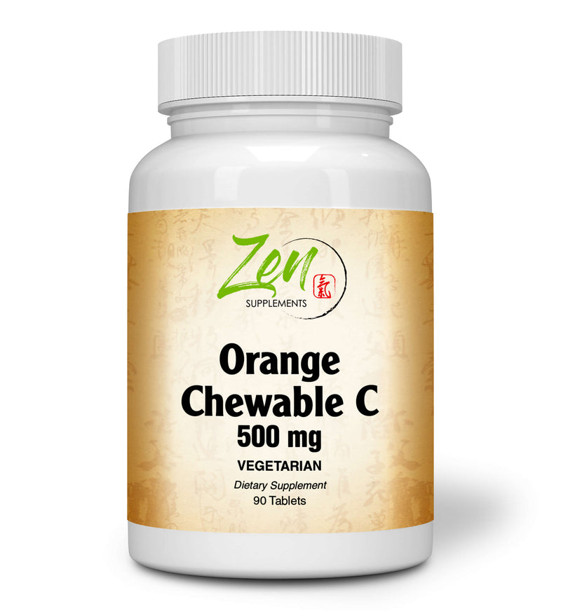 Zen Supplements - Chewable C-500 Orange Flavored Vitamin C with Bioflavinoids 90-Tabs