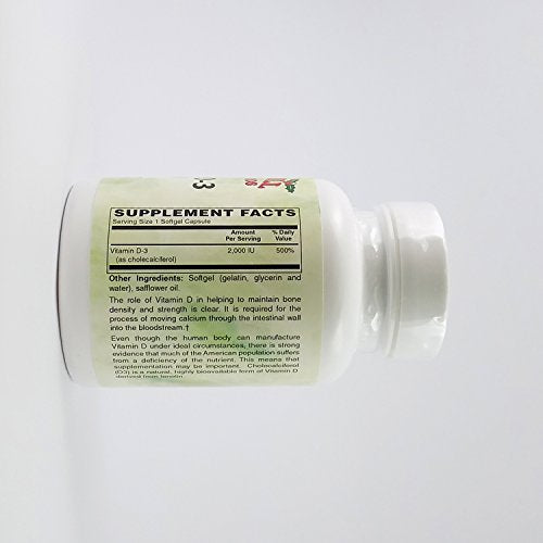 Vitamin D3 2000 IU, 100 Softgels