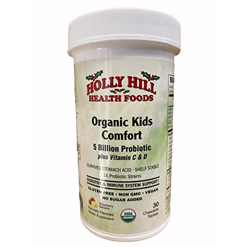 Organic Kids Comfort 5 Billion Probiotic, Strawberry Banana, 30 Chewable Tablets