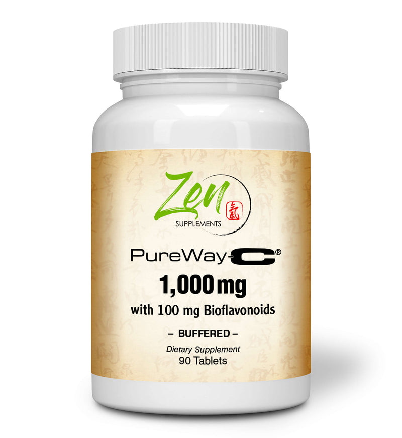 Zen Supplements - Pureway-C - Vitamin C with Rose Hips -1000 Mg Buffered 90-Tabs - Promotes Immune Function, Supports Healthy Aging, Supports Overall Wellness