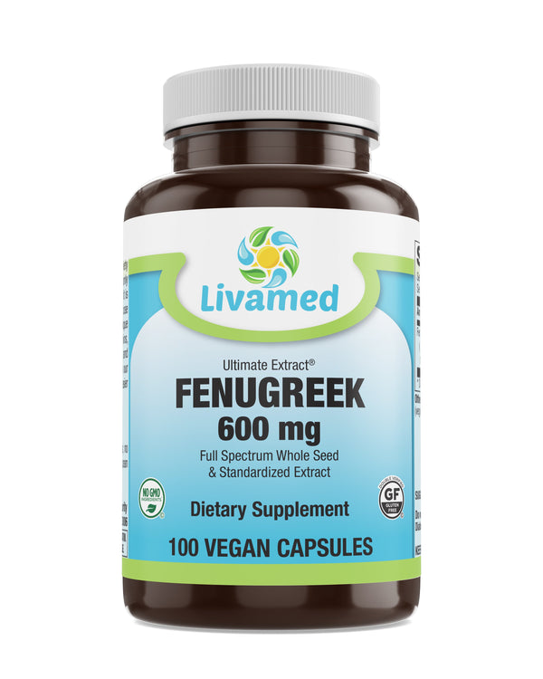 Livamed - Ultimate Extract Fenugreek 600mg Veg Caps 100 Count