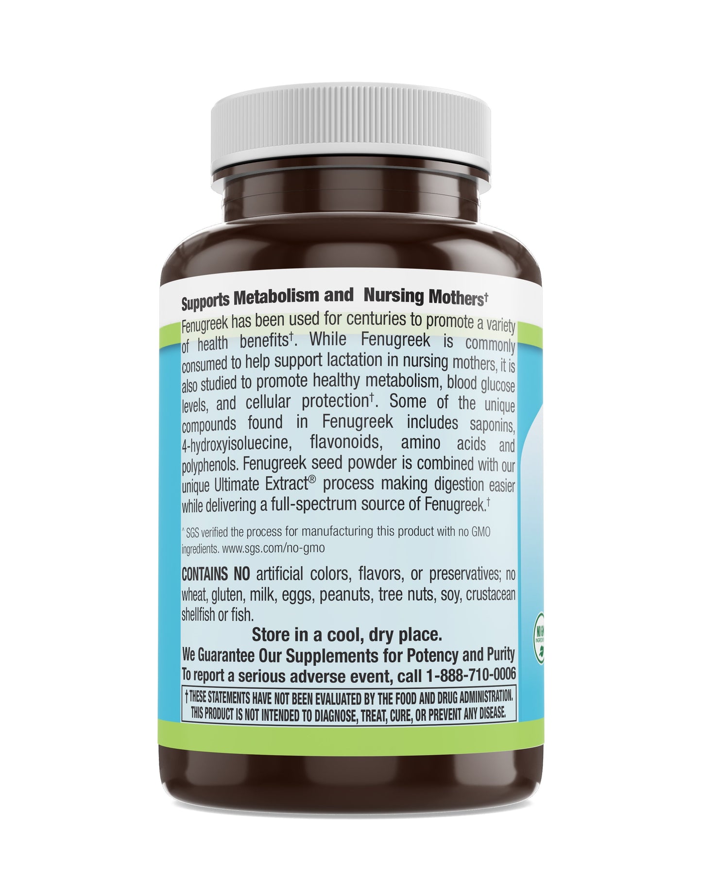 Ultimate Extract Fenugreek 600mg Veg Caps 100 Count