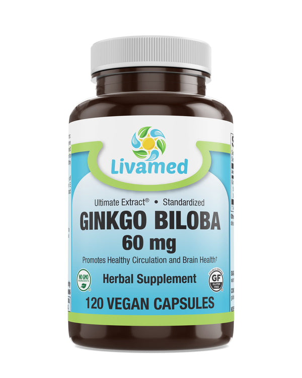 Livamed - Ginkgo Biloba 60 mg Veg Caps 120 Count