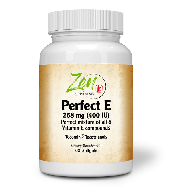 Zen Supplements - Perfect E with Tocotrienols from Tocomin®contains 400 IU alpha-tocopherol & gamma-tocopherol 60-Softgel