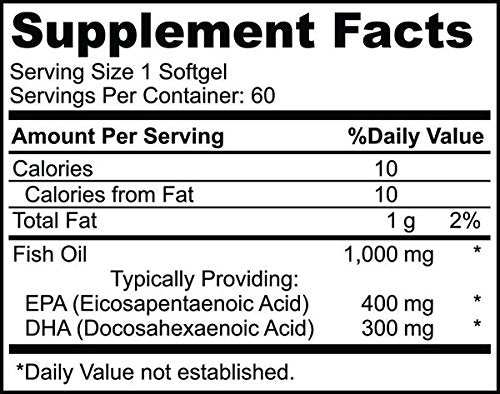 VIZINX Ultimate EPA-DHA 1000 MG - Purified Fish Oil, Molecularly Distilled and Enteric Coated, Essential for Brain Function, Cardiovascular Health and Joint Mobility Support. 60 Softgels