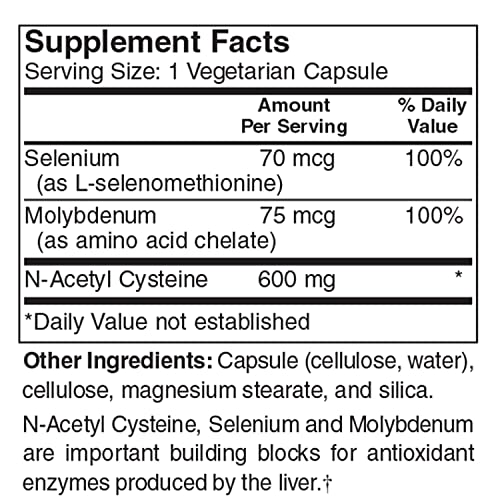 NAC 600 (N-Acetyl Cysteine), 60 Vegetarian Capsules