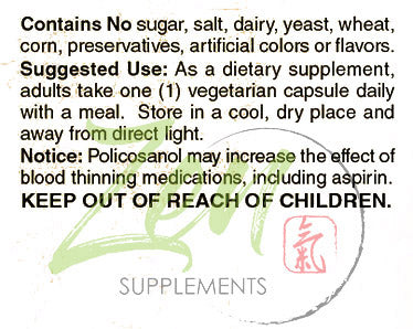 Zen Supplements - Policosanol 10 Mg - Antioxidant Supplement Supports Lower Cholesterol & Healthy Circulation 30-Vegcaps