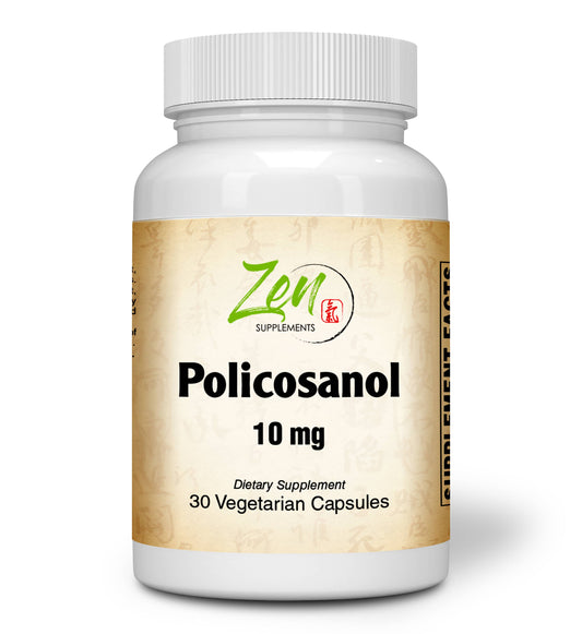 Policosanol 10 Mg - Antioxidant Supplement Supports Lower Cholesterol & Healthy Circulation 30-Vegcaps