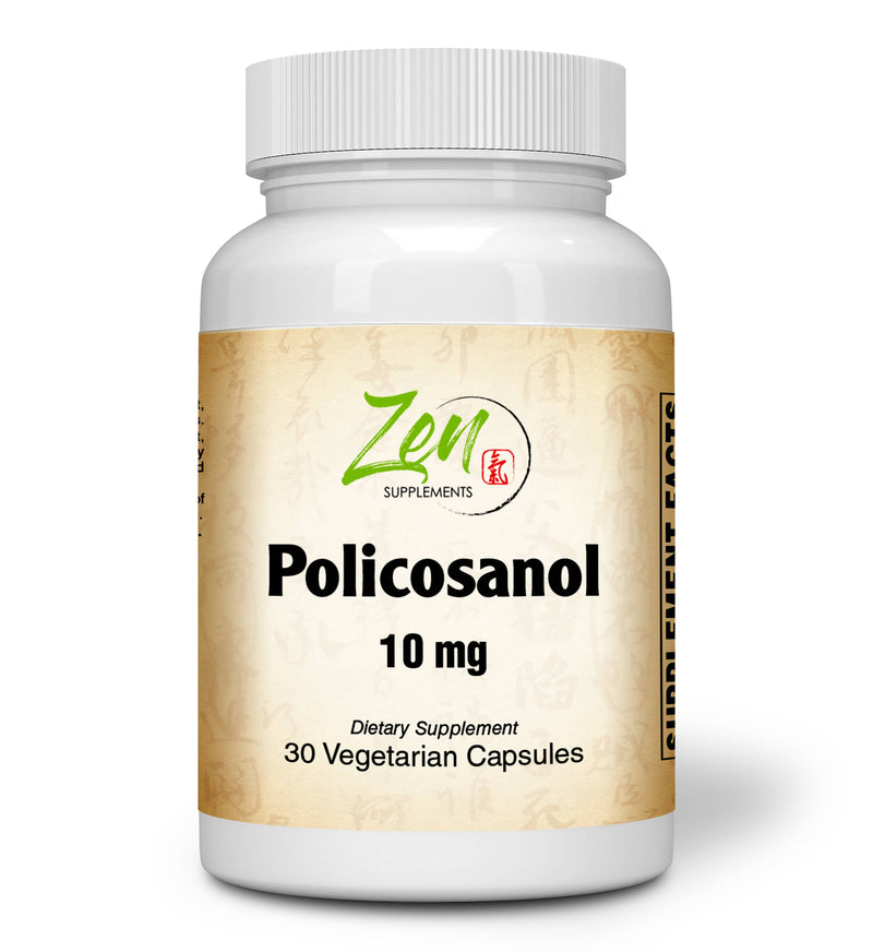 Zen Supplements - Policosanol 10 Mg - Antioxidant Supplement Supports Lower Cholesterol & Healthy Circulation 30-Vegcaps