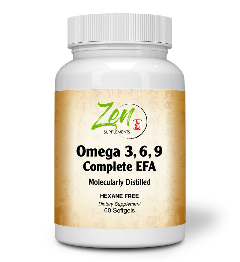 Zen Supplements - Omega 3-6-9 - Sourced from Deep Sea Fish, Flax Seed & Borage Oils. Purified with Molecular Distillation - Supports Heart and Circulatory Health 60-Softgel