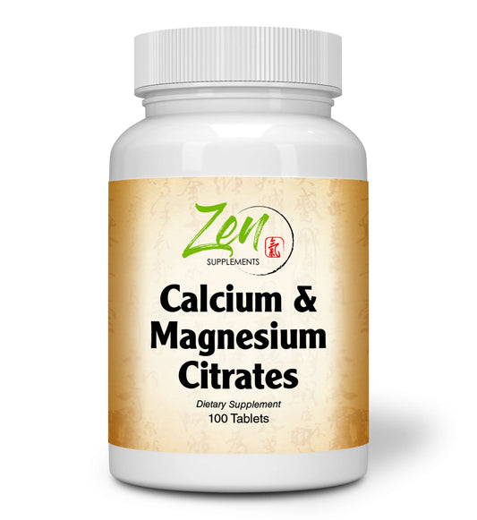Calcium & Magnesium Citrates Supports Bone Health & Muscle Relaxation 100-Tabs