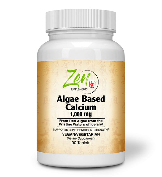 Algae Based Calcium, with Magnesium, Vegan D3 & Vegan K2 and trace minerals 90-Tabs - Plant-Based Calcium Supplement with Magnesium, Boron, Promotes Bone Strength - All Natural Ingredients to be Highly Absorbable