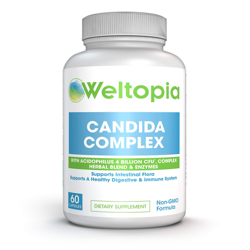 Weltopia - Advanced Strength Candida Cleanse Complex - with Acidophilus, Herbal Blend & Enzymes