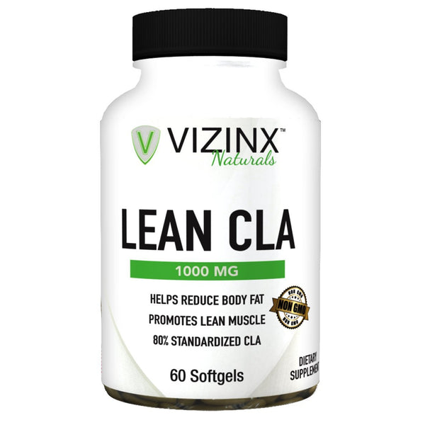 Vizinx Lean CLA 1000 MG 60 Softgels, Non-GMO Clinically Proven to Help Reduce Body Fat While Increasing Lean Tissue. 80% conjugated linoleic Acid from Safflower Oil.