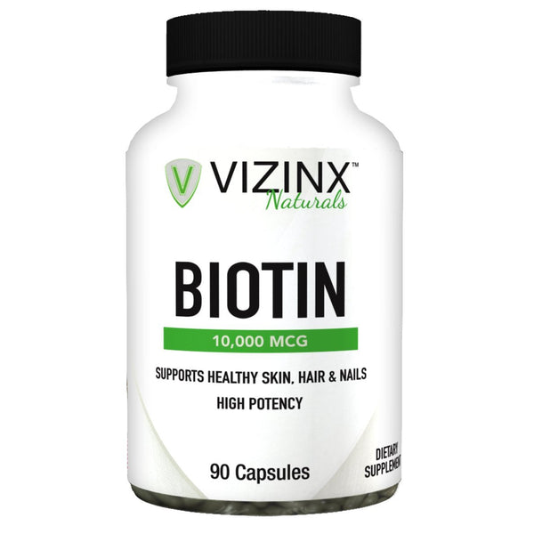 VIZINX Biotin 10,000 MCG - Supports Healthy Skin, Hair & Nails, 90 Vegetarian Capsules