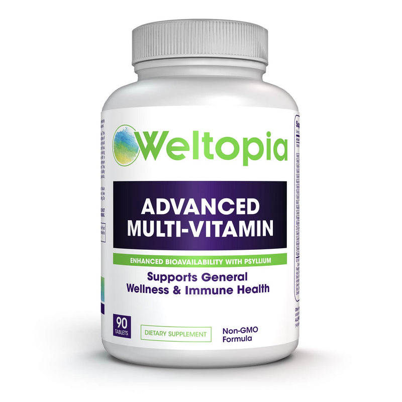 Weltopia - Adult Whole Food Multivitamin - with Enhanced Bioavailability (Prebiotics & Probiotics) - Herbs, Vitamins, Minerals and Enzymes - Non-GMO to Support Blood Health, Immune System, General we