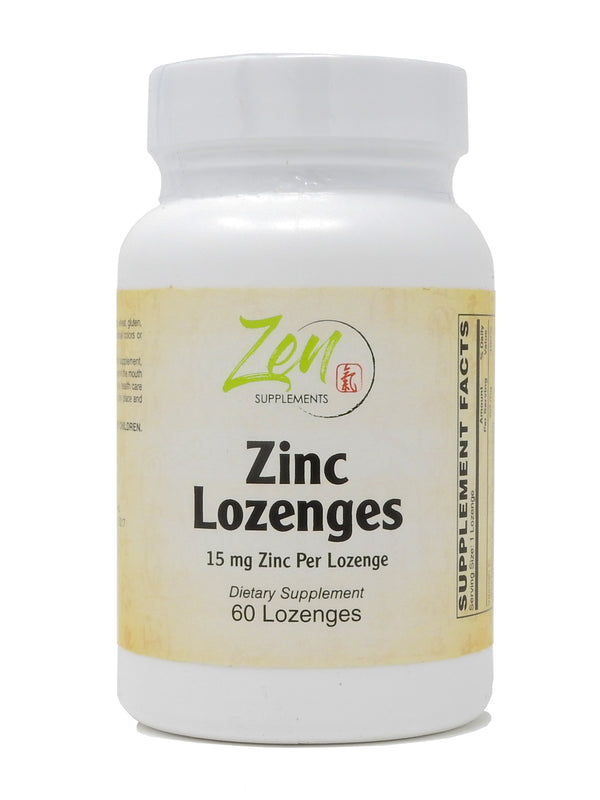 Zen Supplements - Zinc Lozenges 15 Mg Immune Support Antioxidant Supplement & Great Tasting Zinc 60-Lozenge