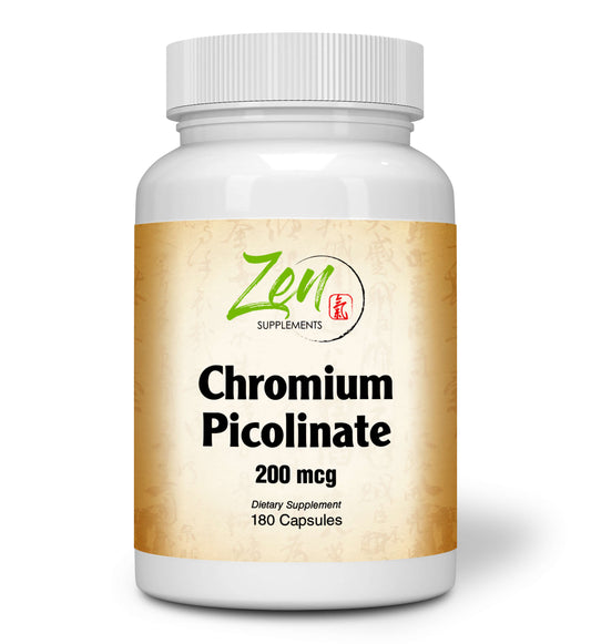 Chromium Picolinate 200 Mcg - Support for Healthy Lipid and Glucose Metabolism 180-Caps