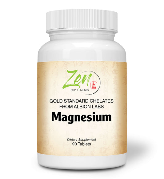 Magnesium Albion Chelates 400mg - Promotes Increased Energy for Muscle Functions, Supports Calmness & Relaxation, Coronary Functions, & Bone Density, & Supports Digestion 90-Tabs
