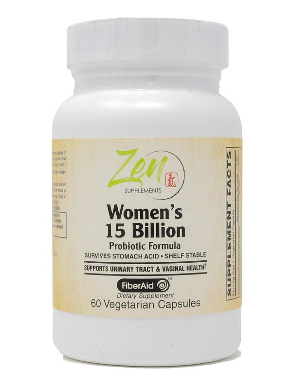 Zen Supplements - Womens 15 Billion Multi-Probiotic - Supports Urinary and Vaginal Health with Lactobacilli & Bifado Blended Strains Survives Stomach Acid, Shelf Stable 60-Vegcaps