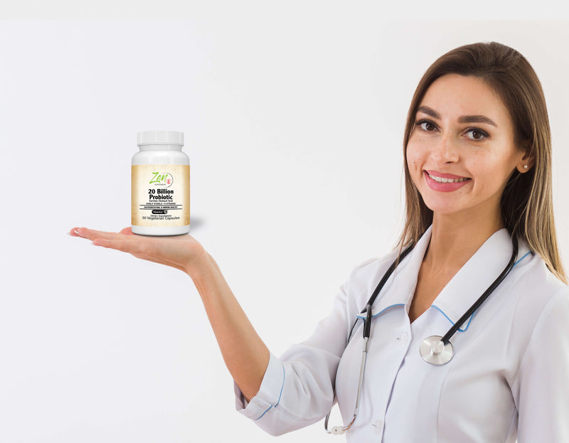 Zen Supplements - 20 Billion CFU 9 Strain, Multi-Probiotic 30-Vegcaps - Sustained Release Technology, Resist Stomach Acid, Shelf Stable - Support for Healthy Digestion & Intestinal Ecology Favorable Intestinal Flora