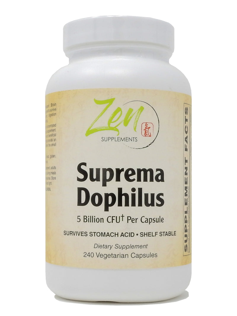 Zen Supplements - Suprema-Dophilus - 5 Billion CFU Probiotic - 8 Strains - Shelf Stable and Acid Resistant - Supports Gastrointestinal & Immune Health 240-Caps