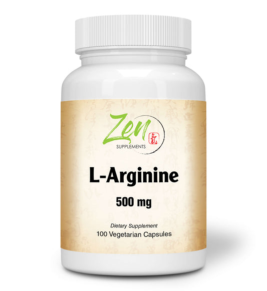 L-Arginine 500 Mg W/ B-6 for Energy Production, Heart Health, Muscle Growth Metabolism & NO Booster 100-Vegcaps