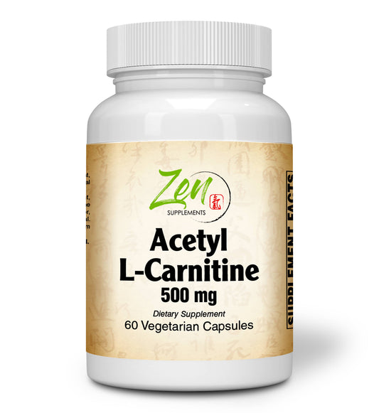 Acetyl L-Carnitine 500 Mg 60-Vegcaps - Supplement for Brain Function Support, Memory, Attention & Stamina - Supports Antioxidant Protection for the Brain