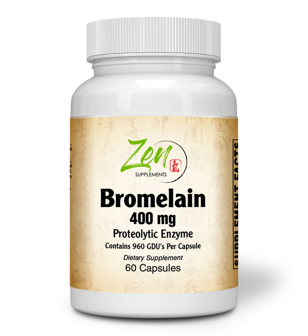 Zen Supplements - Bromelain Proteolytic Enzyme 60-Caps - Supports Healthy Digestion, Joint Health & Joint Comfort, Nutrient Absorption