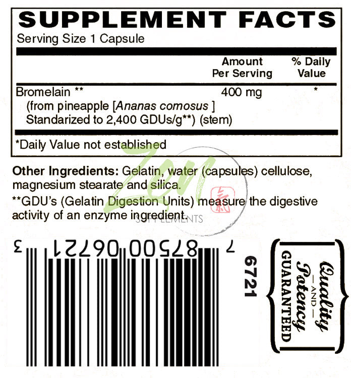 Zen Supplements - Bromelain Proteolytic Enzyme 60-Caps - Supports Healthy Digestion, Joint Health & Joint Comfort, Nutrient Absorption