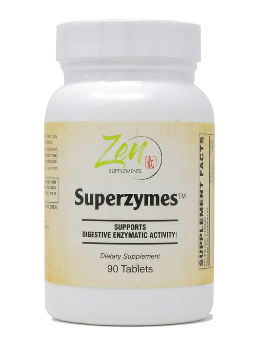Superzymes Superzymes Multi-Enzyme Formula containing Pepsin, Bromelain, Papain, Pancreatin, & Betaine HCL 90-Tabs
