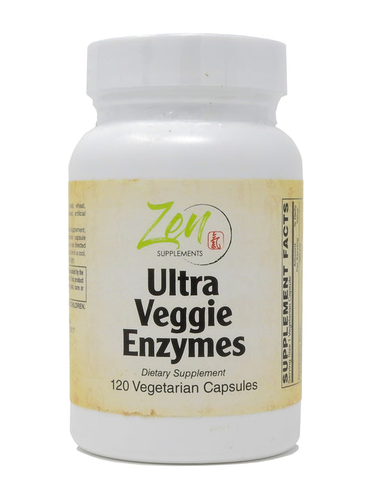 Ultra Veggie Enzymes for Vegetarians and Vegans - Promotes Digestion of Vegetables, Beans and Carbohydrates to Help Reduce Occasional Gas and Bloating 120-Vegcaps