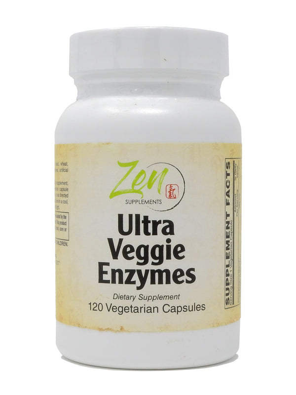 Zen Supplements - Ultra Veggie Enzymes for Vegetarians and Vegans - Promotes Digestion of Vegetables, Beans and Carbohydrates to Help Reduce Occasional Gas and Bloating 120-Vegcaps