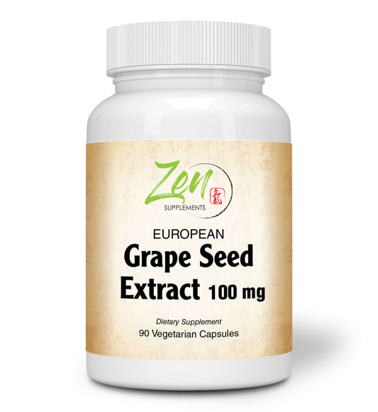 European Grape Seed Extract 100 Mg Antioxidant for Cardiovascular and Immune Health - Promotes Healthy Brain and Nerve Functions 90-Vegcaps