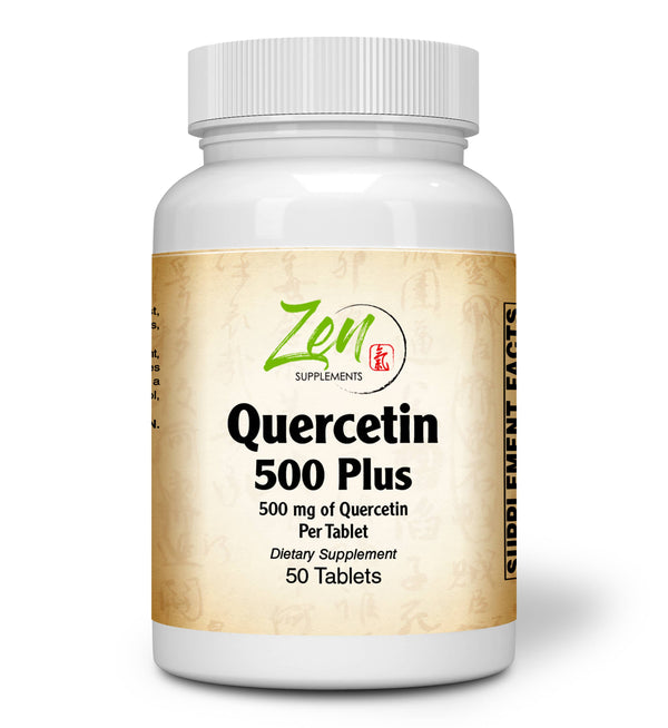 Zen Supplements - Quercetin 500-Plus Antioxidant with Vitamin C, Bromelain & Turmeric - Supports Cardiovascular Health, Helps Improve Anti-Inflammatory & Immune Response 50-Tabs