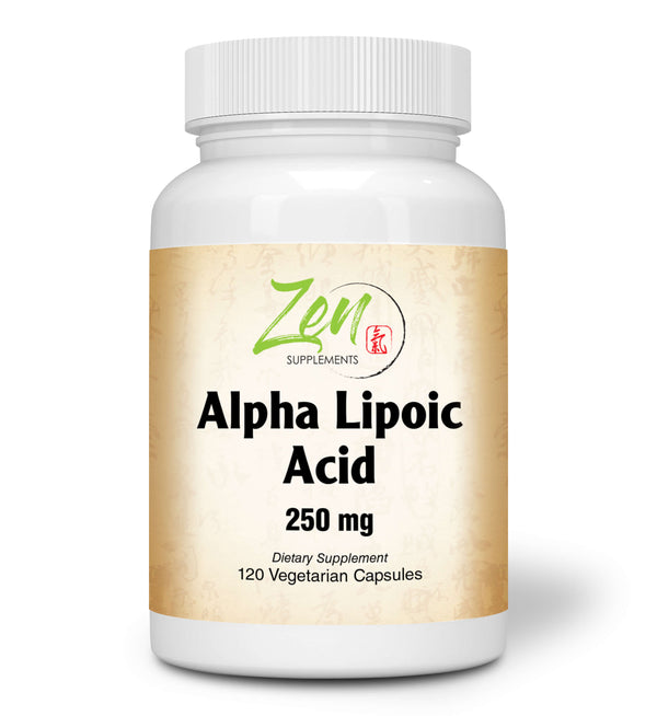 Zen Supplements - Alpha Lipoic Acid 250 Mg 120-Vegcaps - Promotes Healthy Blood Sugar Levels, Supports Glucose Metabolism & Regenerative Antioxidant