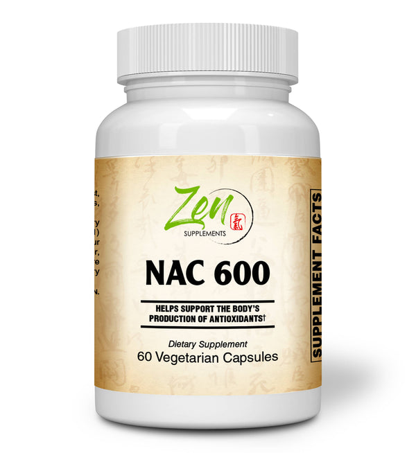 Zen Supplements - NAC 600 Plus - N-Acetyl Cysteine Antioxidant for Liver Support & Functions of Cleansing & Detoxification, Supports Respiratory Health, and Promotes Immune Function 60-Vegcaps