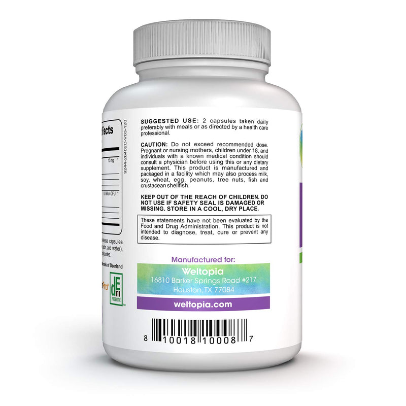 Weltopia - Advanced Immune Probiotic - Plus Prebiotic - Shelf Stable Probiotic Supports intestinal Health, and May Reduce Gas, Bloating and Stomach discomfort