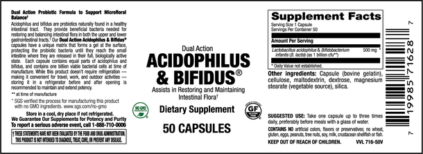 MicroBio Flora - Dual Action Acidophilus & Bifidus® Caps 100 Count