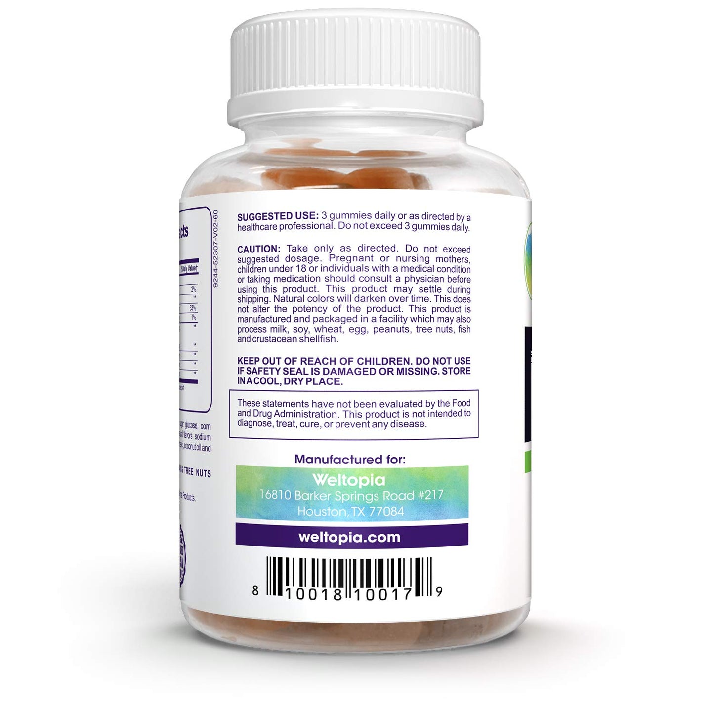 Premium Omega Plus DHA - 60 Gummies - Brain and Cardiovascular Support, Vision and Immune Health, Pure Plant Based Oils, Non-GMO Gummies
