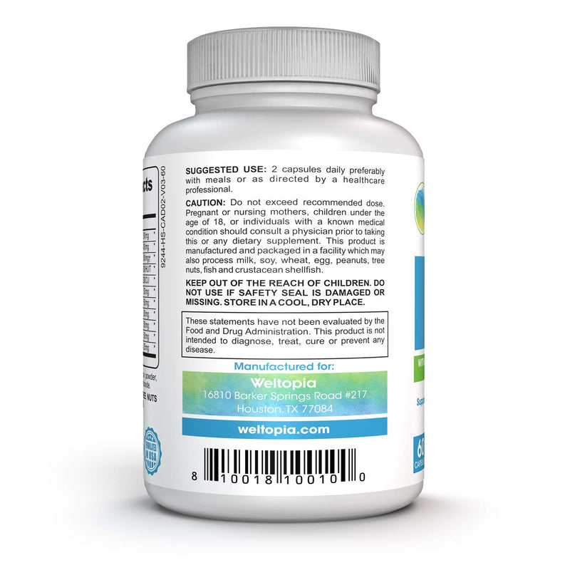 Weltopia - Advanced Strength Candida Cleanse Complex - with Acidophilus, Herbal Blend & Enzymes