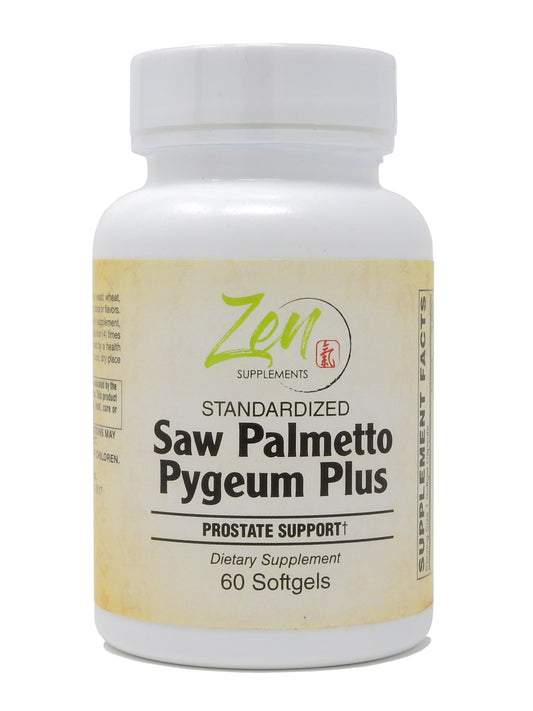 Saw Palmetto & Pygeum Plus - Prostate Support Supplement w/L-OptiZinc® for Prostate & Urinary Tract Health including Frequent Urination, Beta-Sitosterol Supports DHT Blocker for Hair Loss Prevention 60-Softgel