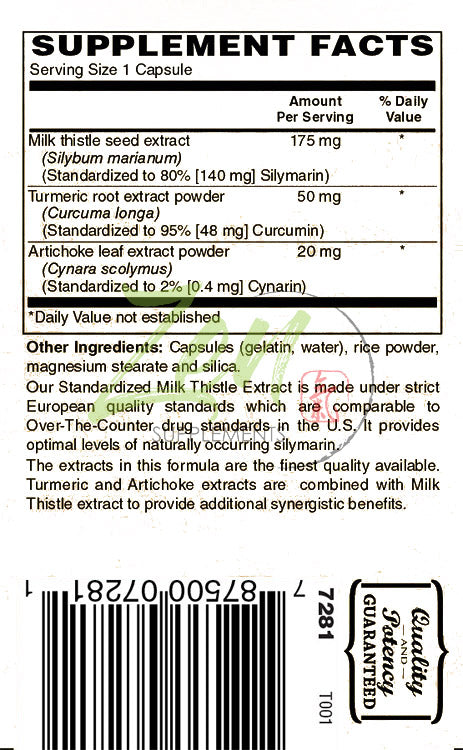 Zen Supplements - Milk Thistle Extract-Plus 175 Mg - Promotes Healthy Liver Function, Liver Health & Supports the Body’s Natural Cleansing & Detoxification Pathways 60-Caps