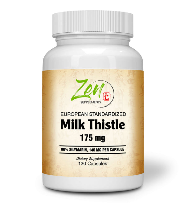 Zen Supplements - Milk Thistle Extract-Plus 175 Mg - Promotes Healthy Liver Function, Liver Health & Supports the Body’s Natural Cleansing & Detoxification Pathways 120-Caps