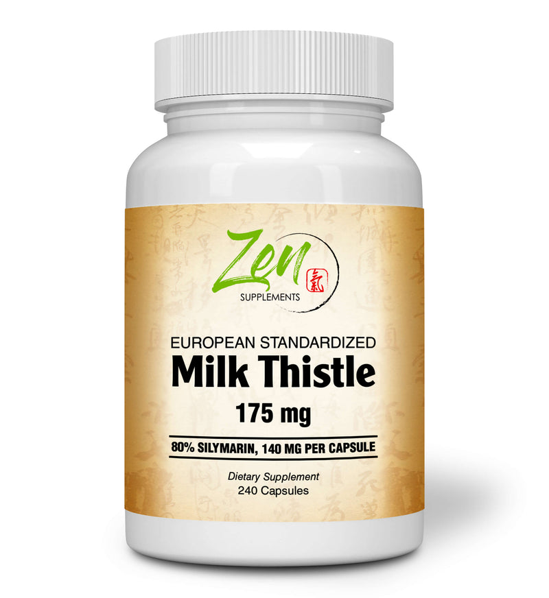 Zen Supplements - Milk Thistle Extract-Plus 175 Mg - Promotes Healthy Liver Function, Liver Health & Supports the Body’s Natural Cleansing & Detoxification Pathways 240-Caps