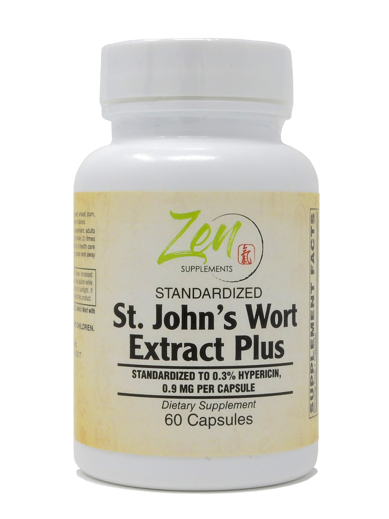 Zen Supplements - St. John’s Wort Extract 300mg -Plus Siberian Eleuthero & Ginkgo Biloba 60-Caps - Brain Supplement for Focus, Energy, Memory & Clarity - Mental Performance Nootropic - Supports Brain Function