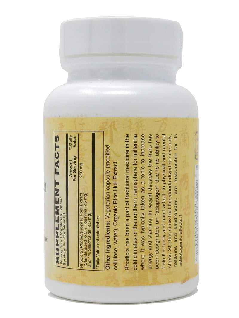 Zen Supplements - Rhodiola Rosea Extract Adaptogen - Supports Improved Energy, Brain Function & Stress Relief. Promotes an Elevated Mood due to Anxiety or Stress 60-Caps