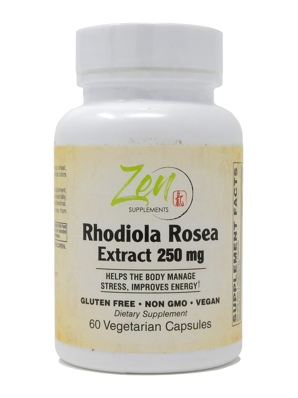 Zen Supplements - Rhodiola Rosea Extract Adaptogen - Supports Improved Energy, Brain Function & Stress Relief. Promotes an Elevated Mood due to Anxiety or Stress 60-Caps