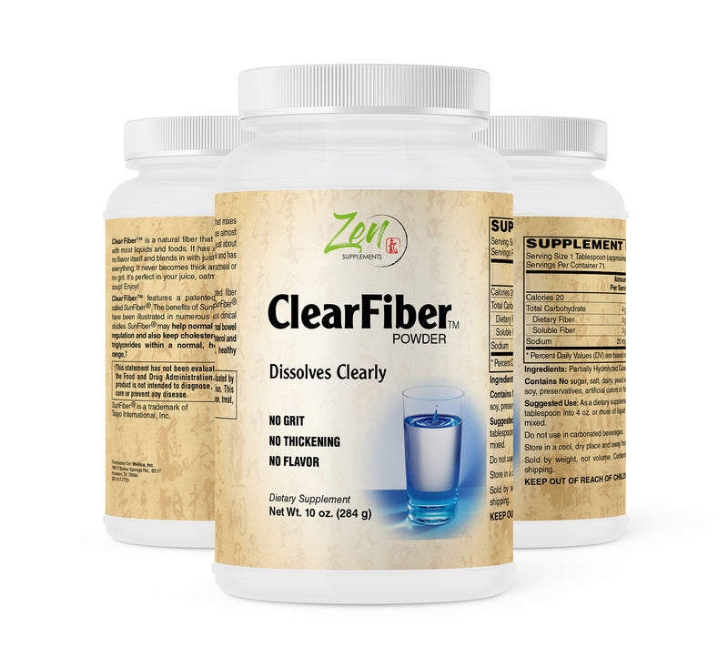 Zen Supplements - Clearfiber - Supports a Healthy Gut & Digestive Regularity, Feeds Good Bacteria, Ease Gas & a Complement for Probiotics 10 Oz-Powder